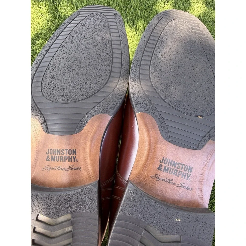 Johnston & Murphy Signature Series 15-1294 Brown Cap Toe Derby Shoes 10 W